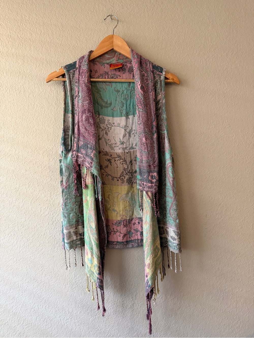 Anu by Natural Patchwork Multicolor Vest Small